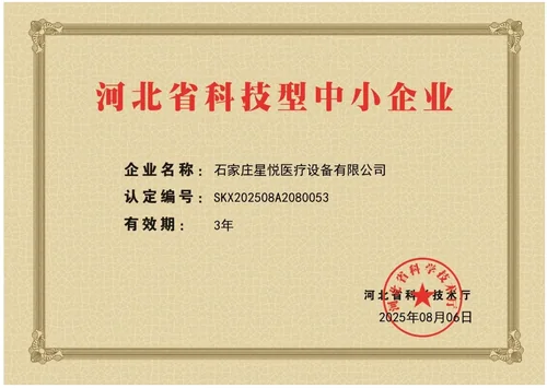 河北省科技型中小企业证书图样